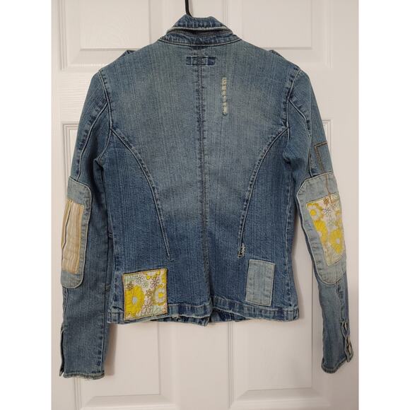 Womens Plugg Denim Y2K Distressed denim jacket sz S - Picture 2 of 7